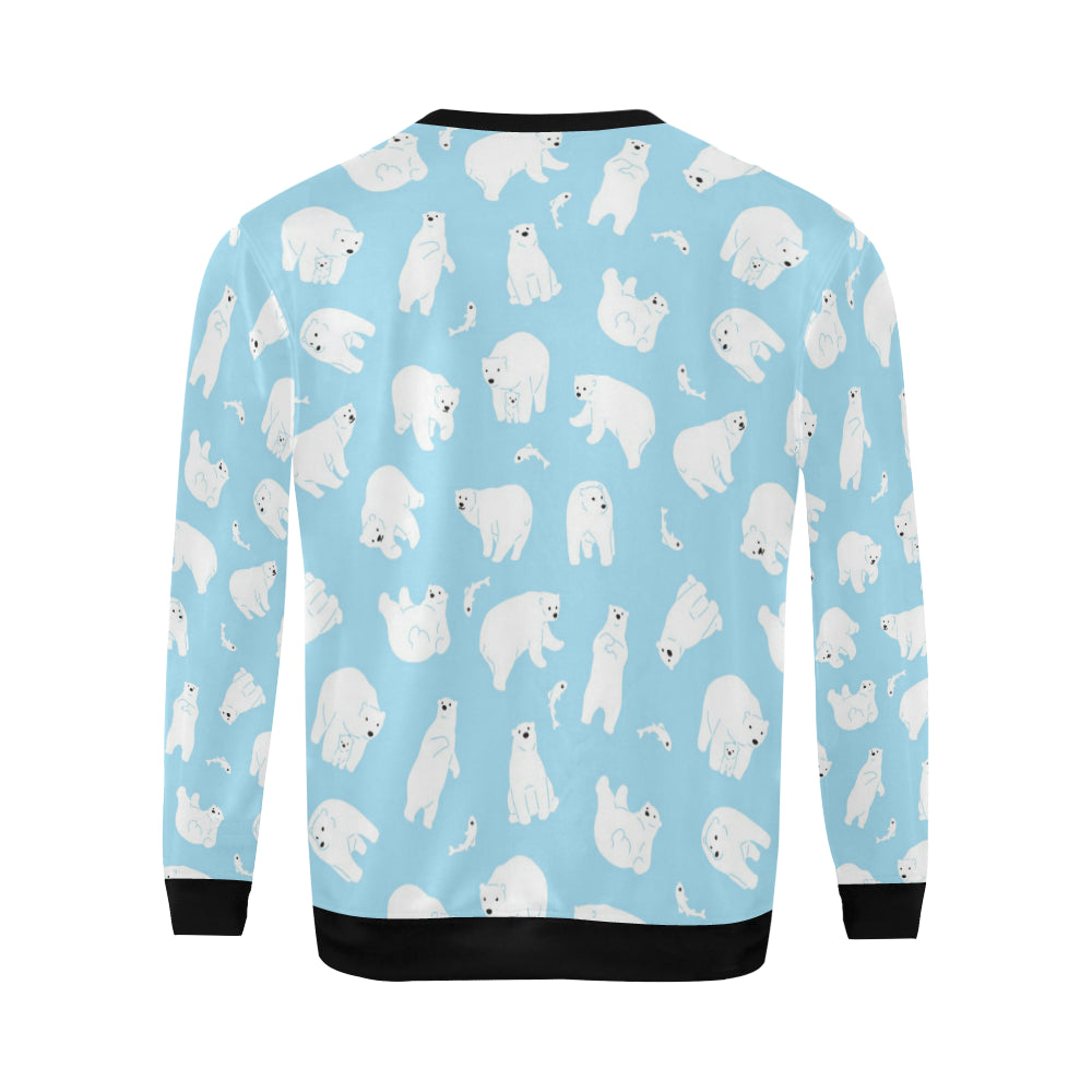 Polar Bear Pattern Print Design PB01 Men Long Sleeve Sweatshirt