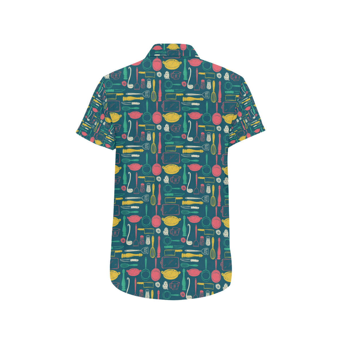 Cooking Kitchen Tools Pattern Print Design 01 Men's Short Sleeve Button Up Shirt