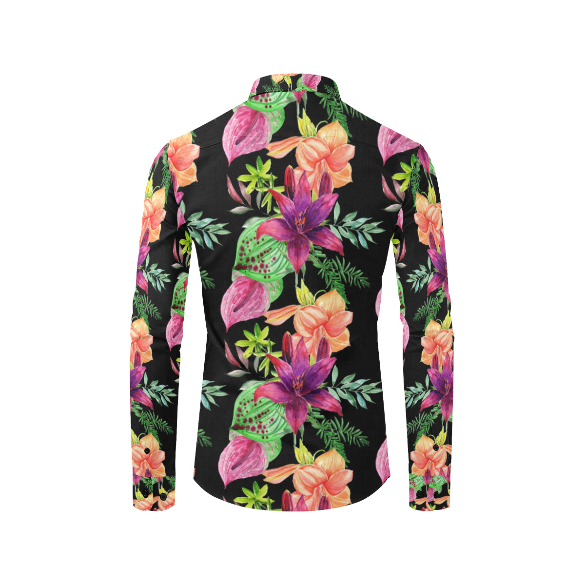 Amaryllis Pattern Print Design AL09 Men's Long Sleeve Shirt