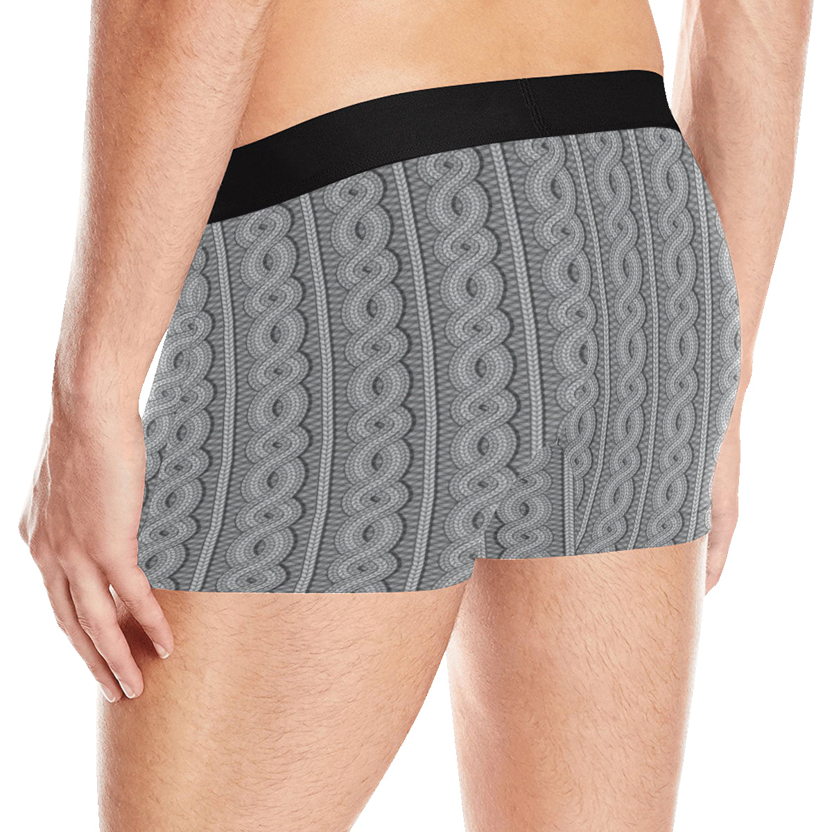 Cable Knit Pattern Print Design 01 Men's Boxer Briefs