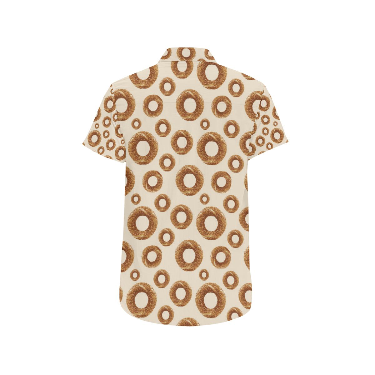 Bagel Pattern Print Design 01 Men's Short Sleeve Button Up Shirt