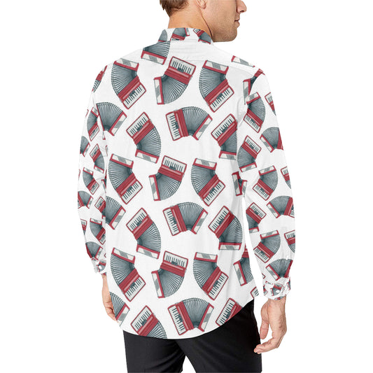 Accordion Pattern Print Design 03 Men's Long Sleeve Shirt