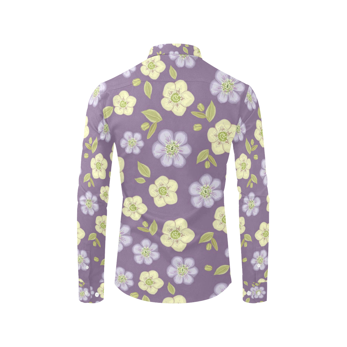 Anemone Pattern Print Design AM013 Men's Long Sleeve Shirt