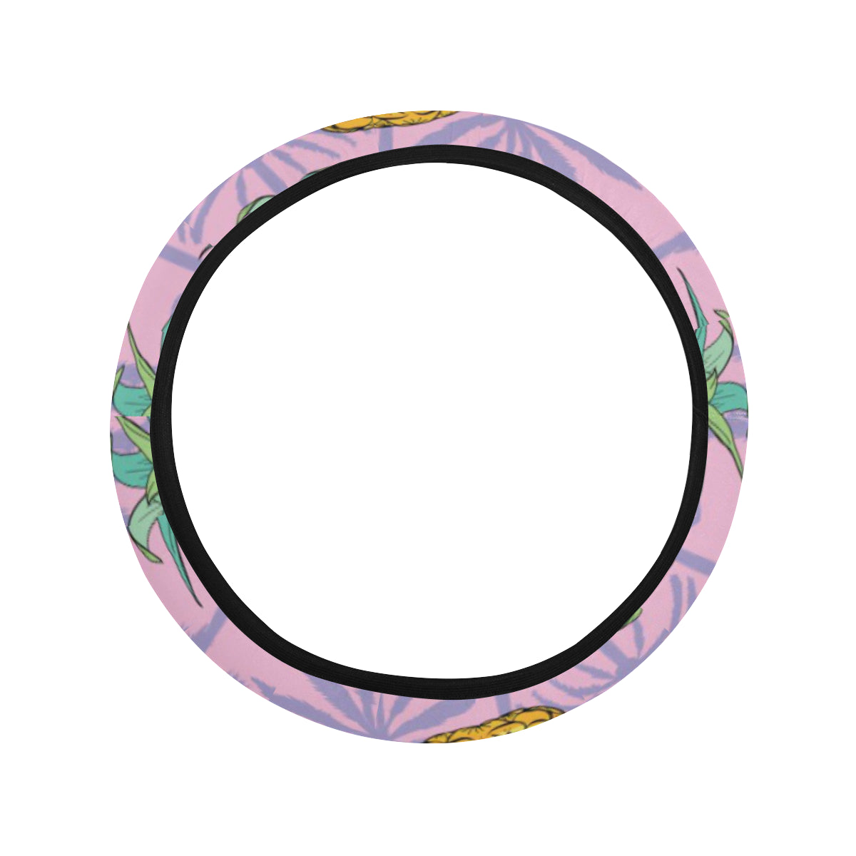 Pineapple Pattern Print Design PP06 Steering Wheel Cover with Elastic Edge