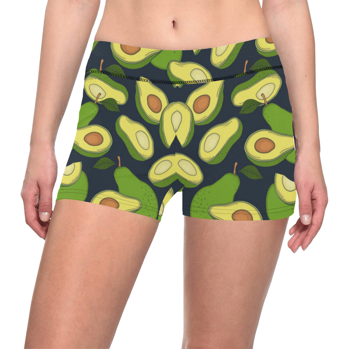 Avocado Pattern Print Design AC013 Yoga Shorts