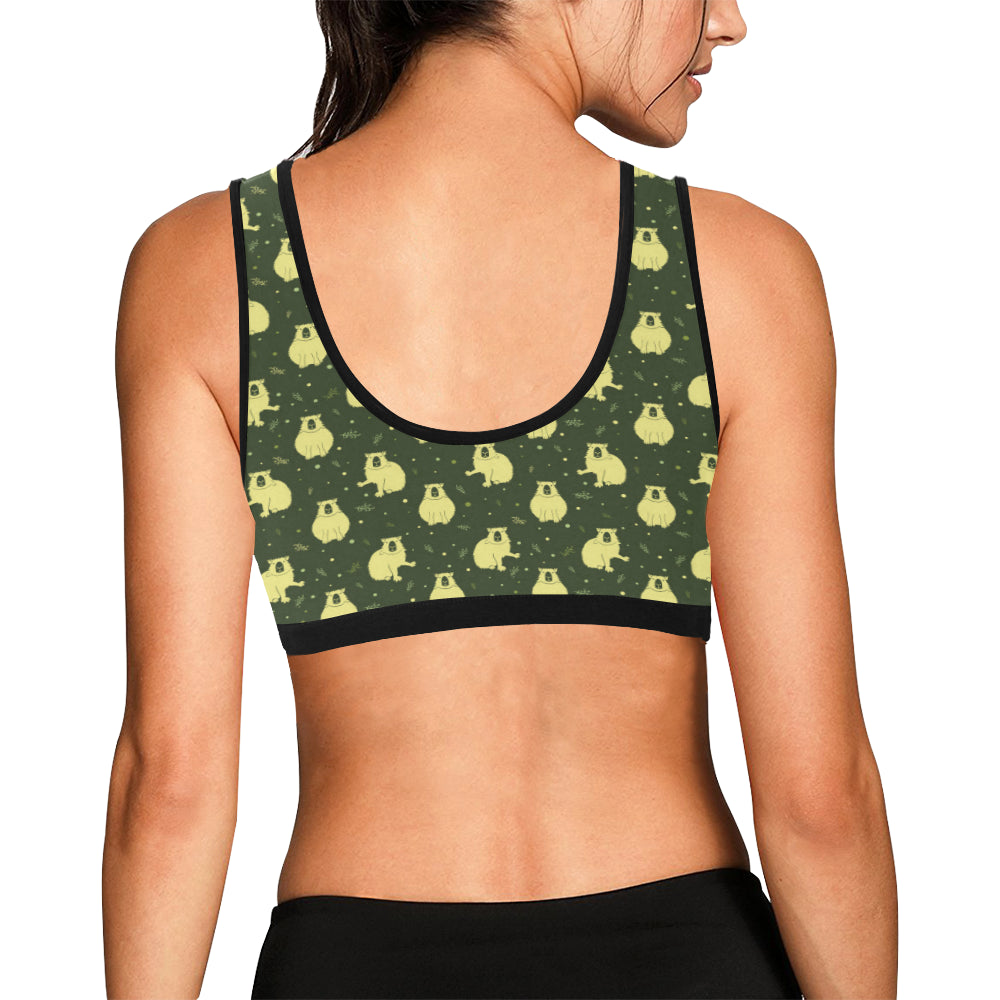 Capybara Pattern Print Design 03 Sports Bra