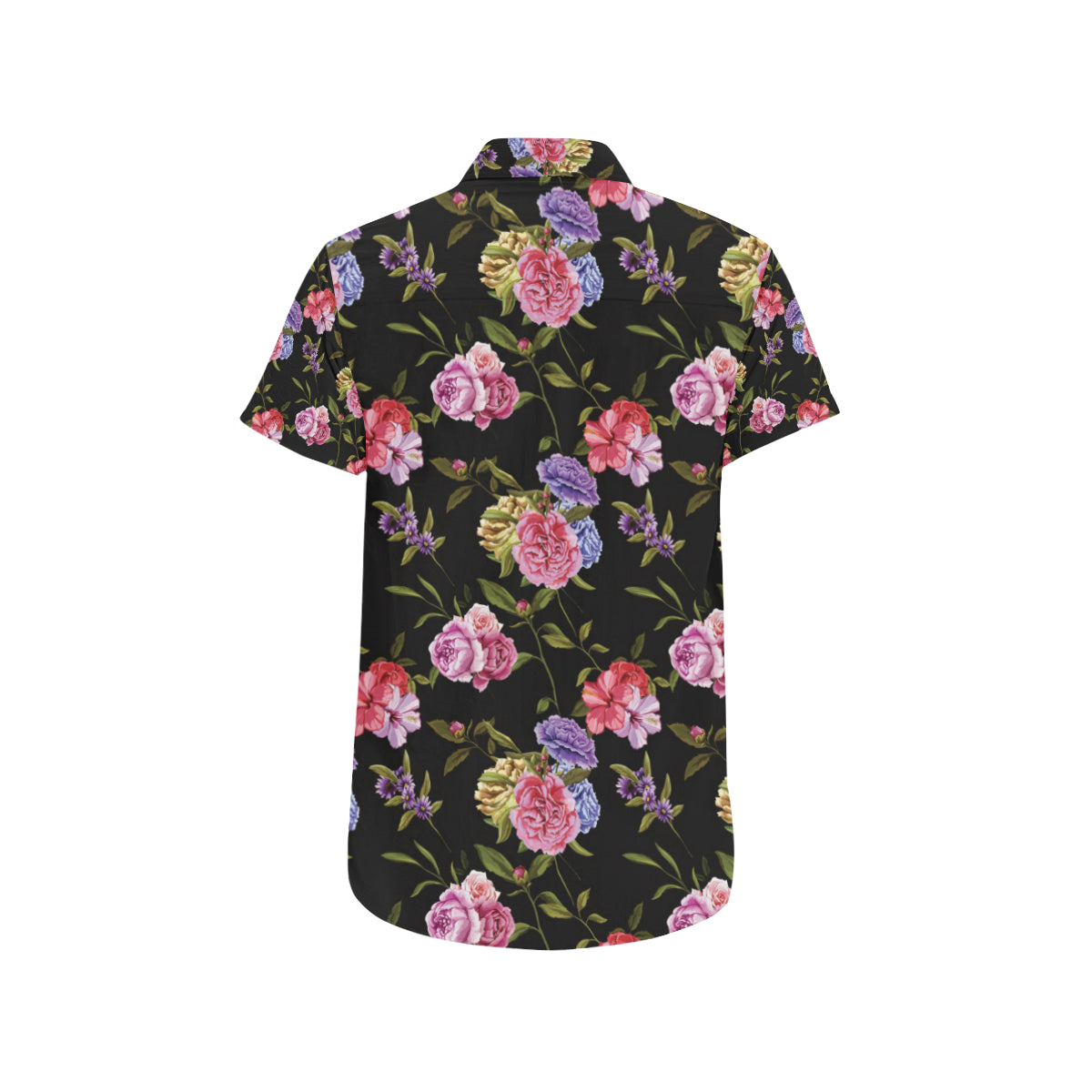 Carnations Pattern Print Design CN05 Men's Short Sleeve Button Up Shirt