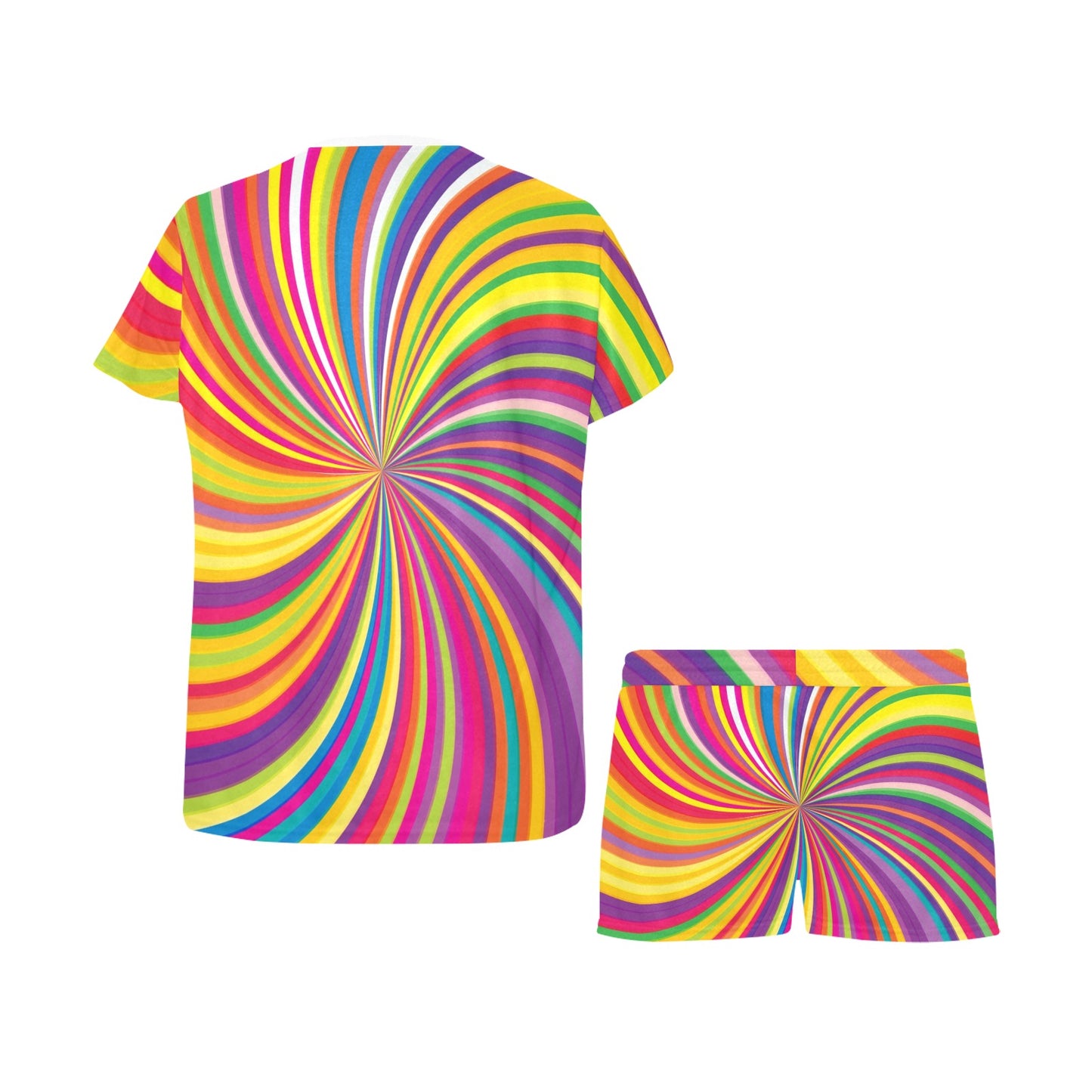 Vortex Print Design LKS301 Women's Short Pajama Set