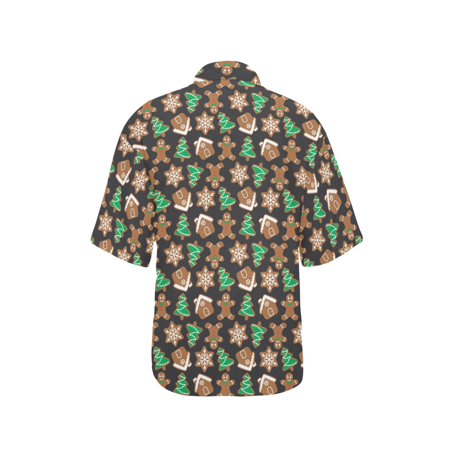 Gingerbread Pattern Print Design 02 Women's Hawaiian Shirt