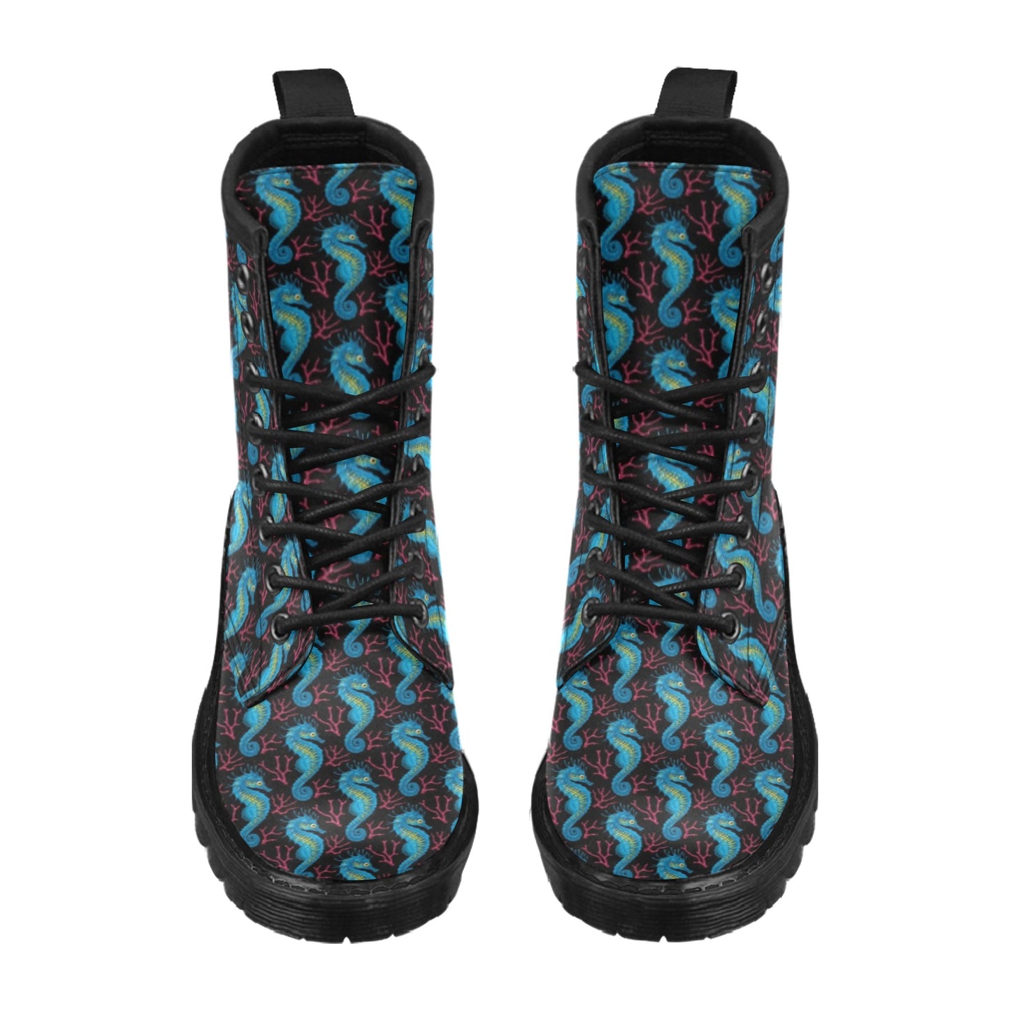 SeaHorse Print Design LKS401 Women's Boots