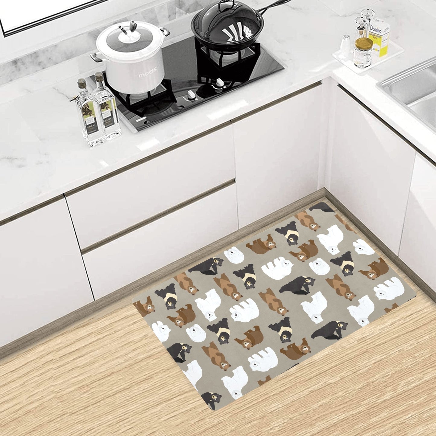 Bear Pattern Print Design BE03 Kitchen Mat