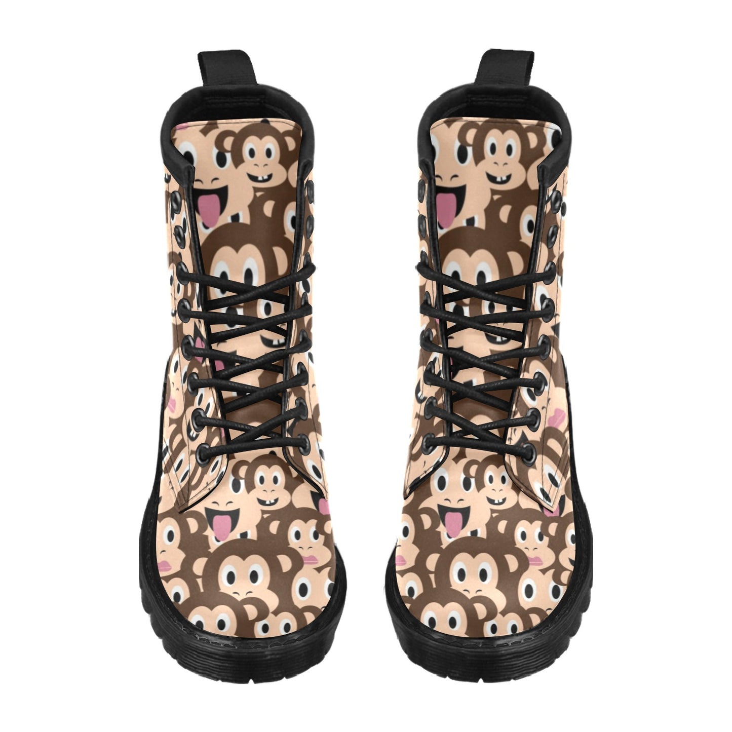 Emoji Monkey Print Pattern Women's Boots
