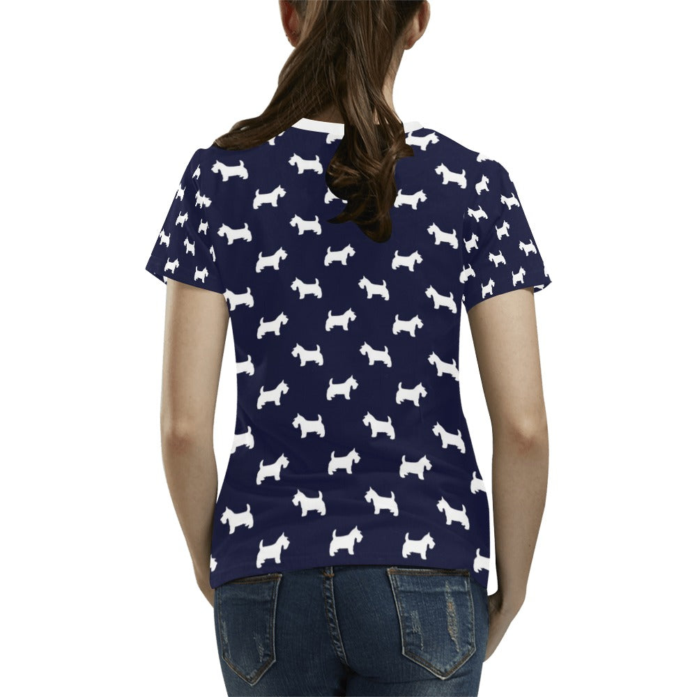 Scottish Terriers Print Design LKS3019 Women's T-shirt