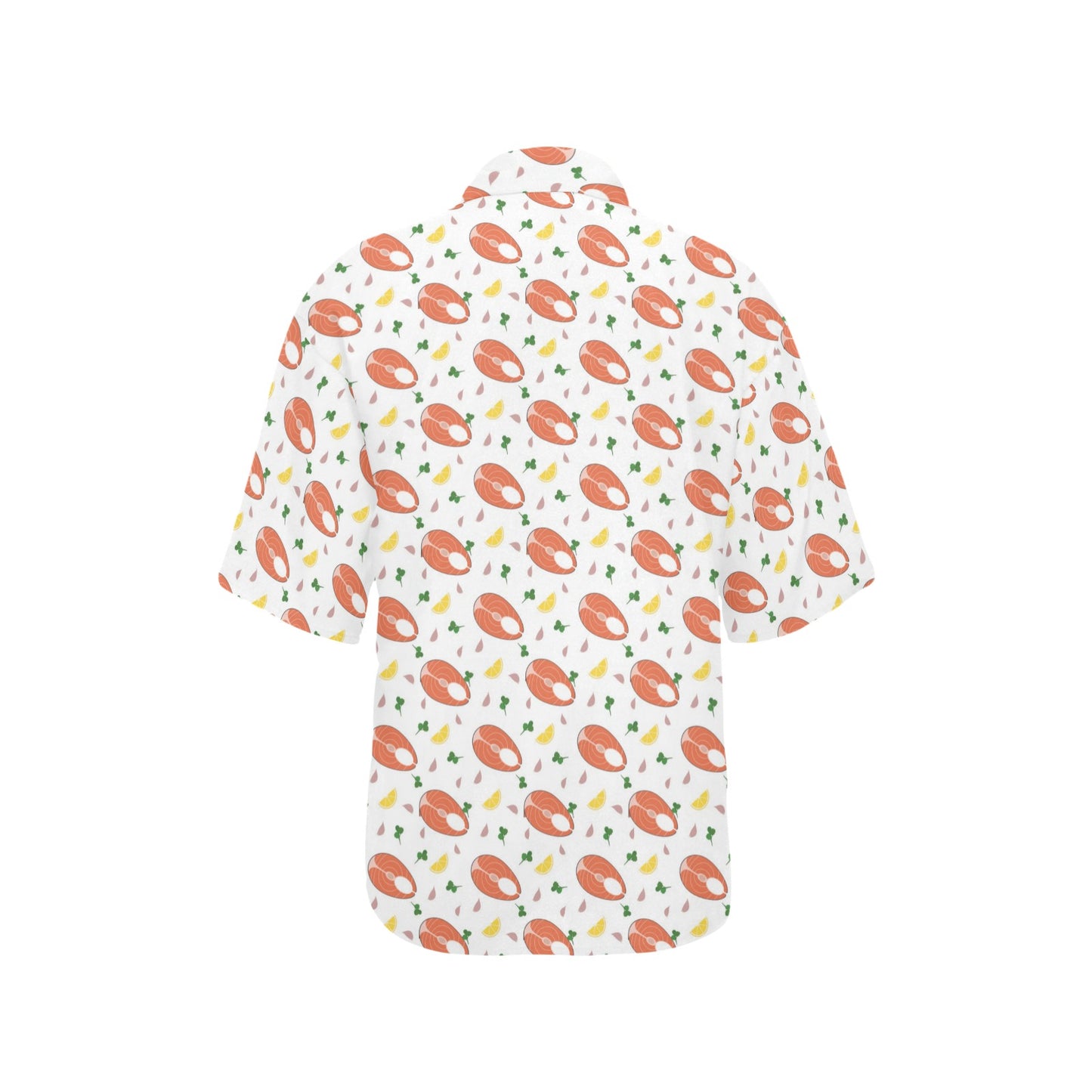 Salmon Steak Print Design LKS303 Women's Hawaiian Shirt