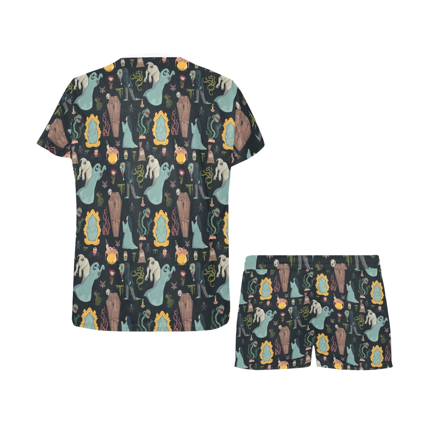 Creepy Print Design LKS303 Women's Short Pajama Set
