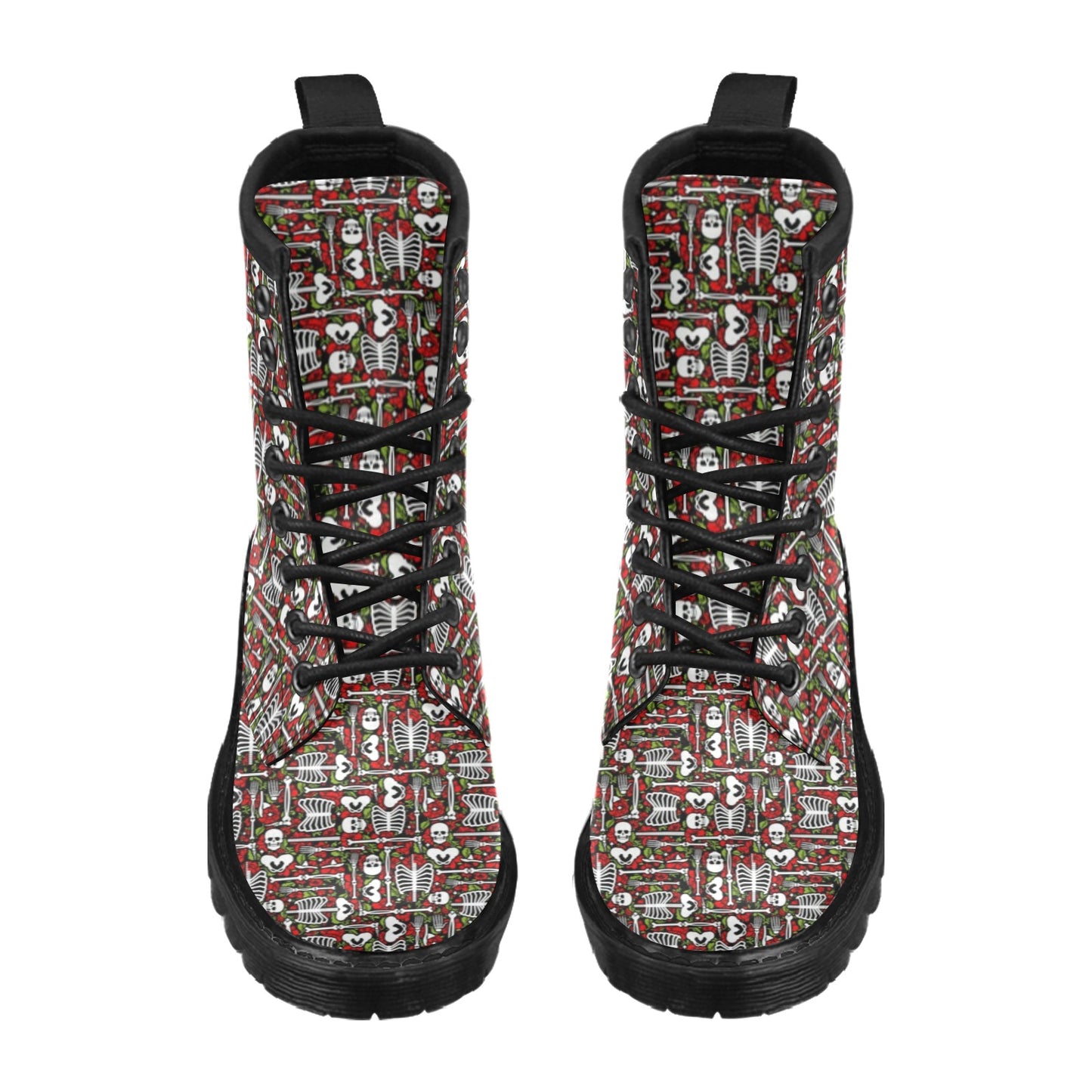 Skeleton Pattern Print Women's Boots