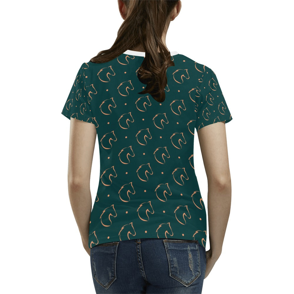 Horse Head Print Design LKS302 Women's T-shirt