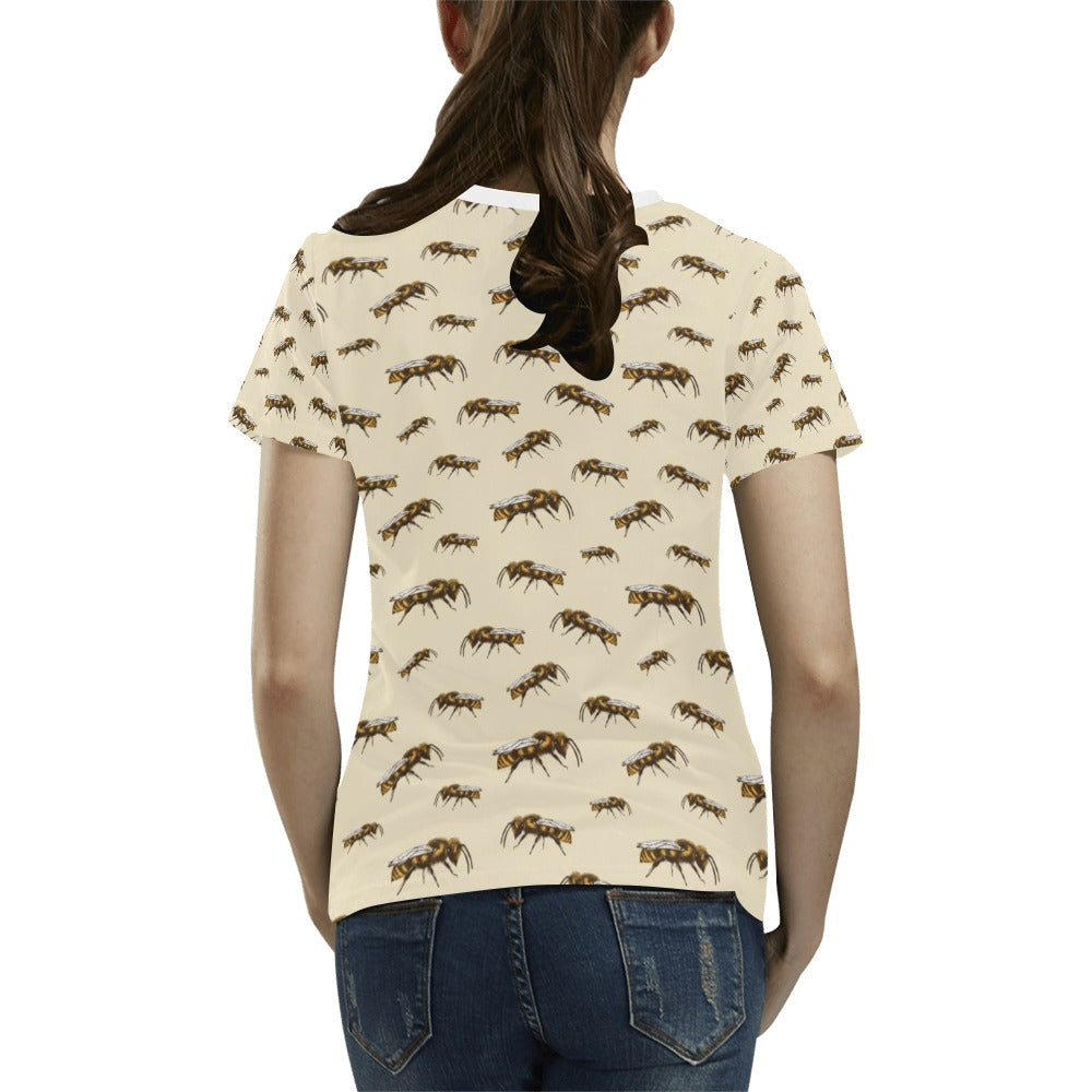 Bee Print Design LKS306 Women's T-shirt