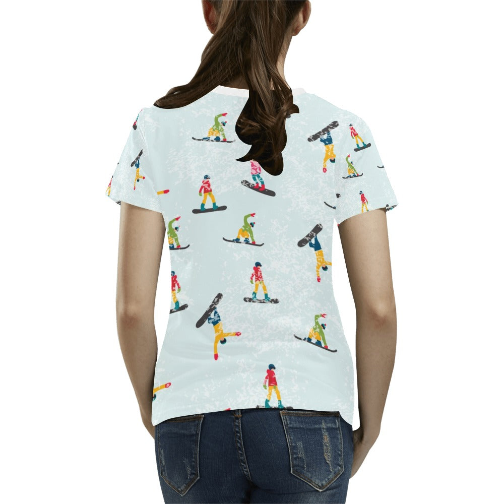 Snowboard Print Design LKS304 Women's T-shirt