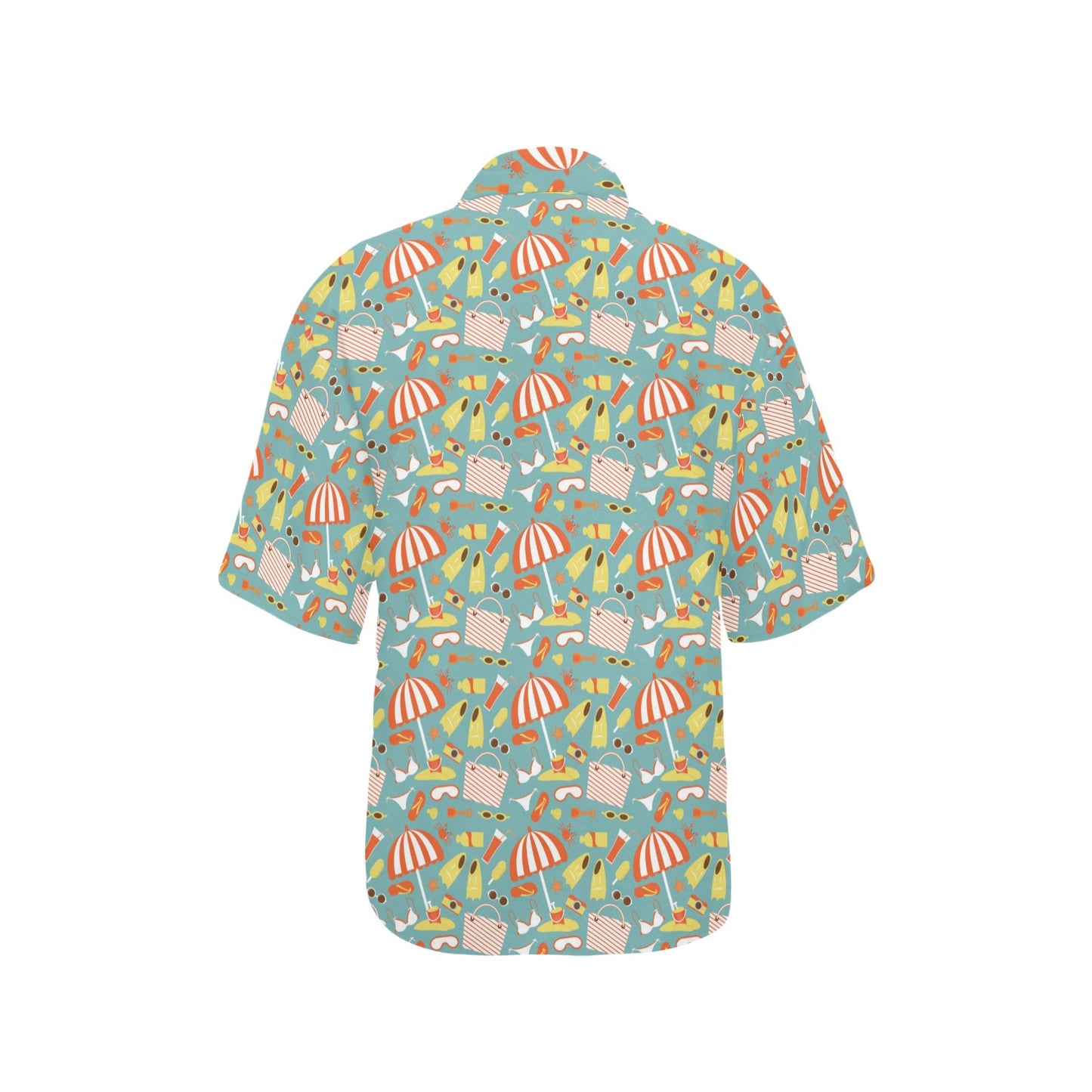 Beach Scene Pattern Print Design 02 Women's Hawaiian Shirt