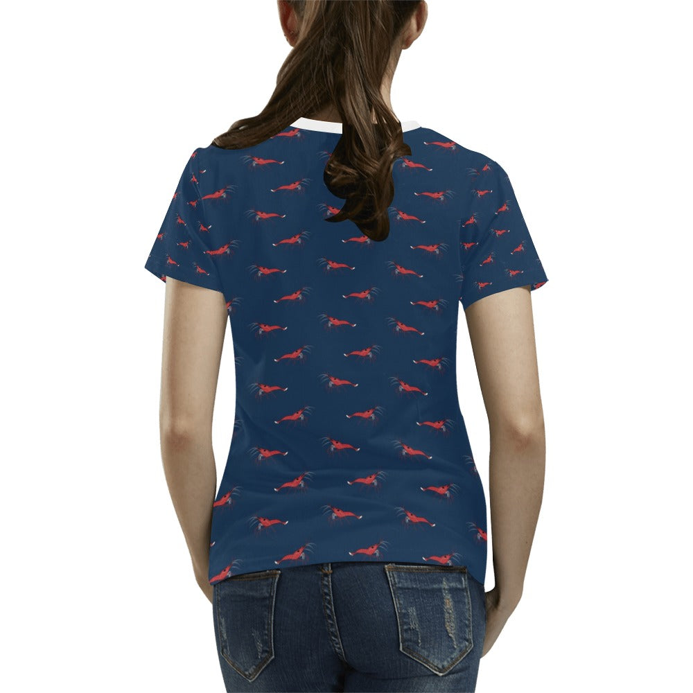 Shrimp Print Design LKS305 Women's T-shirt