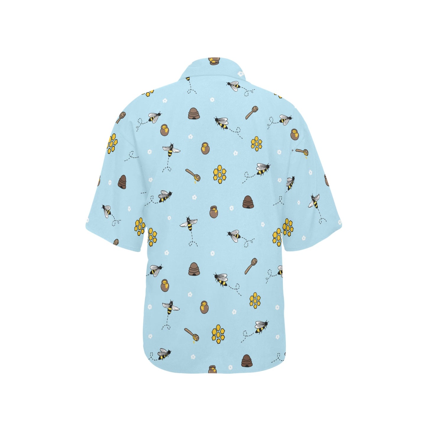 Honey Bee Print Design LKS307 Women's Hawaiian Shirt