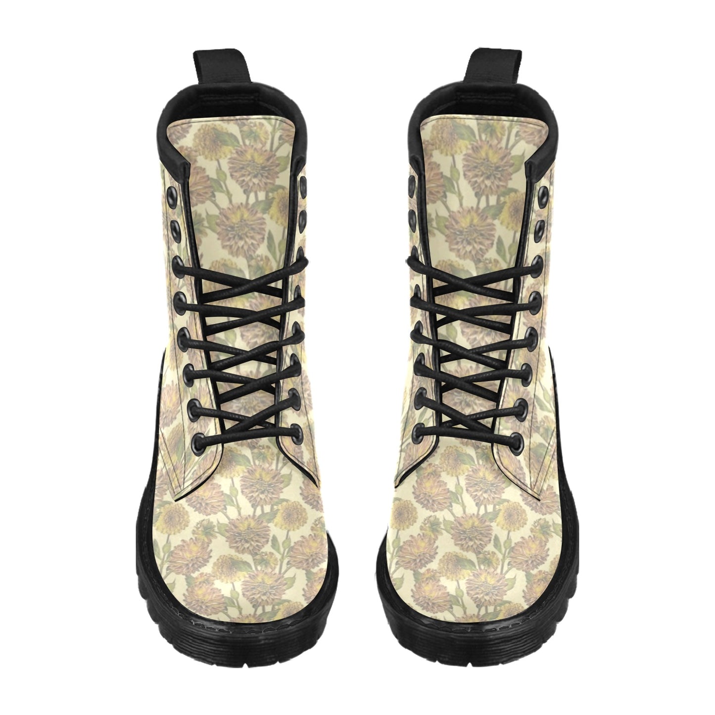 Dahlia Pattern Print Design DH09 Women's Boots
