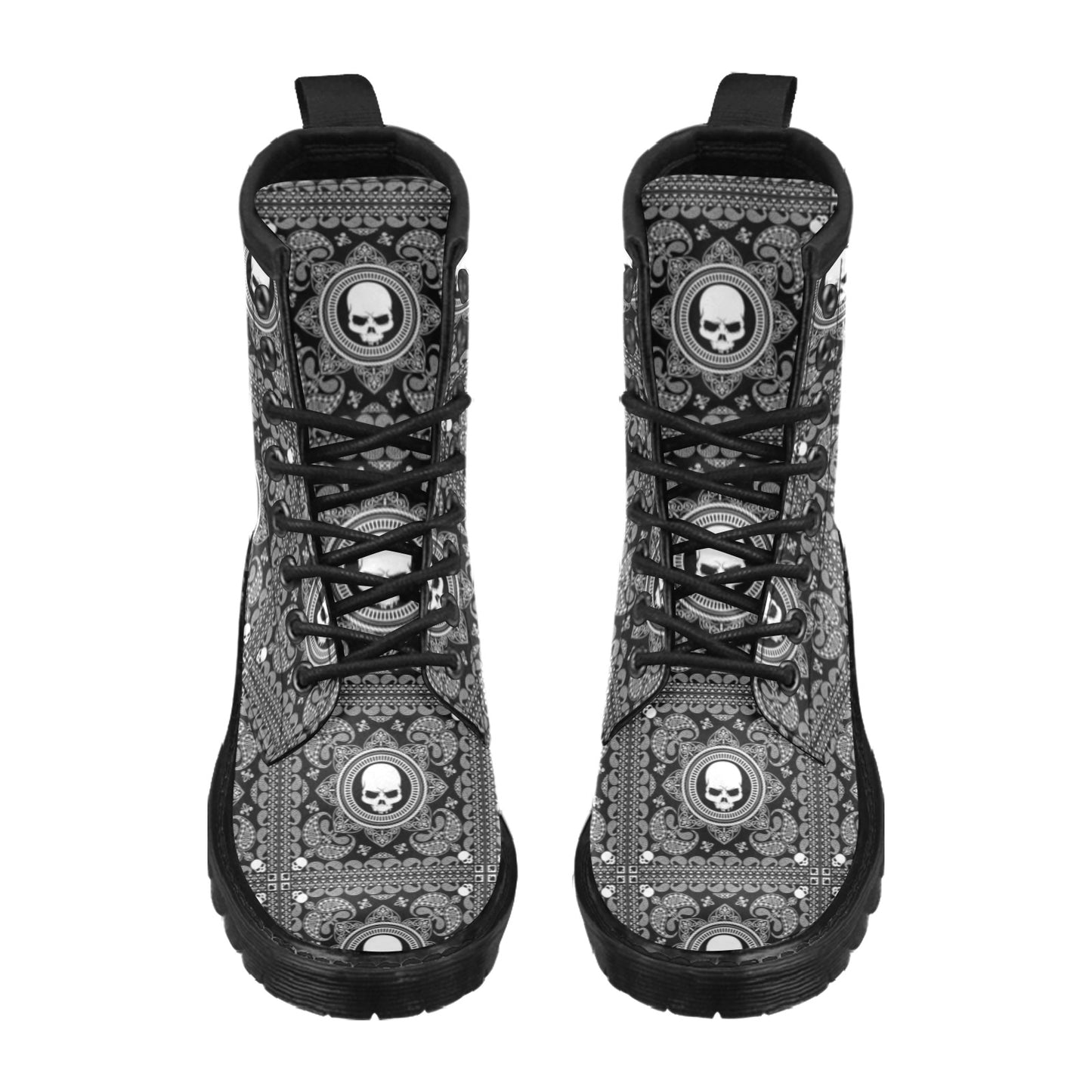 Bandana Skull Print Design LKS303 Women's Boots