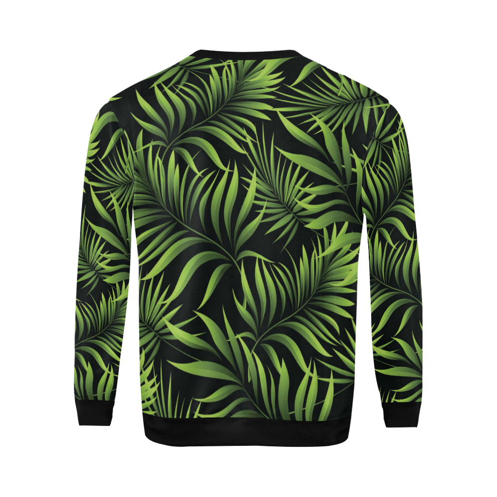 Palm Leaves Pattern Print Design PL07 Men Long Sleeve Sweatshirt