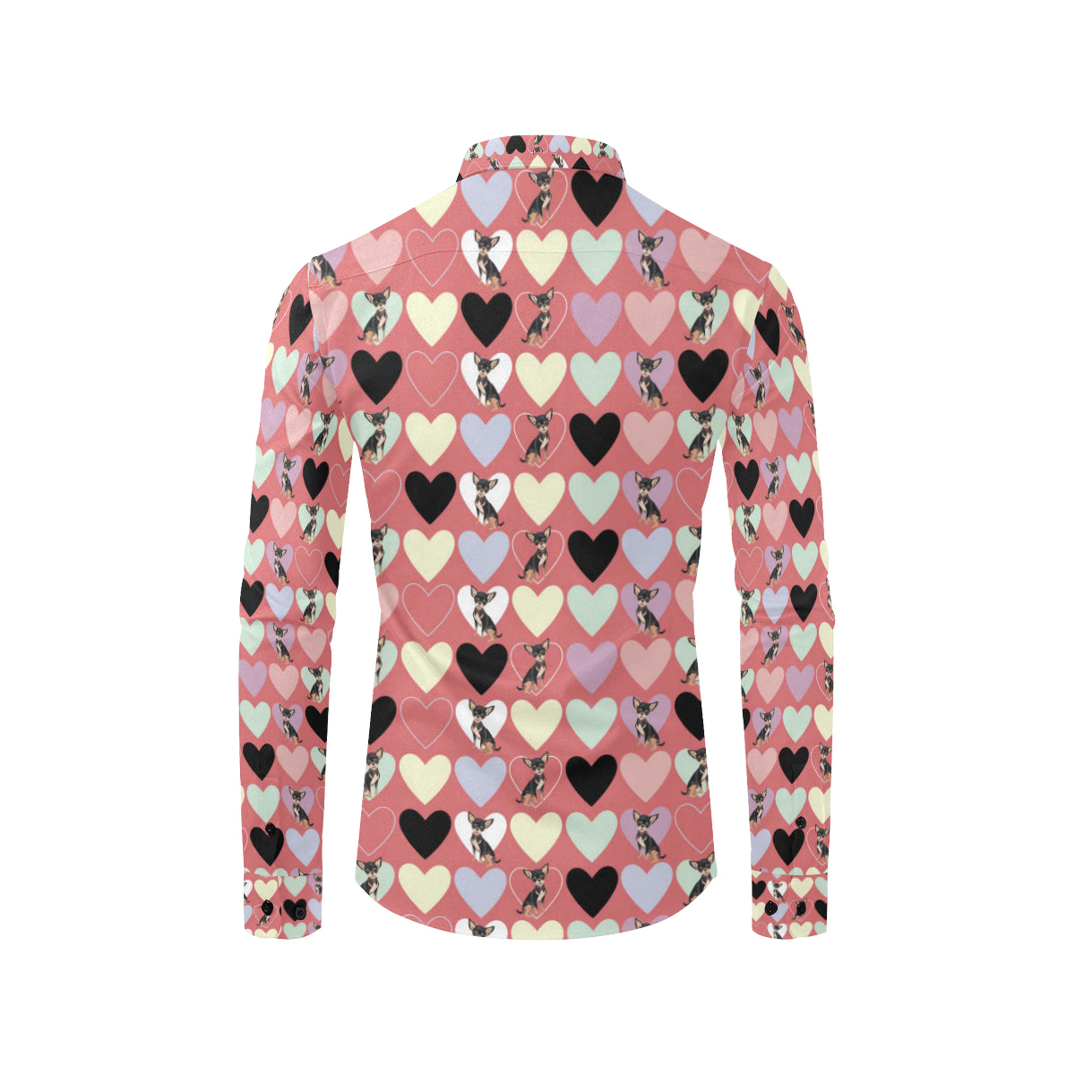 Chihuahua Pattern Print Design 01 Men's Long Sleeve Shirt