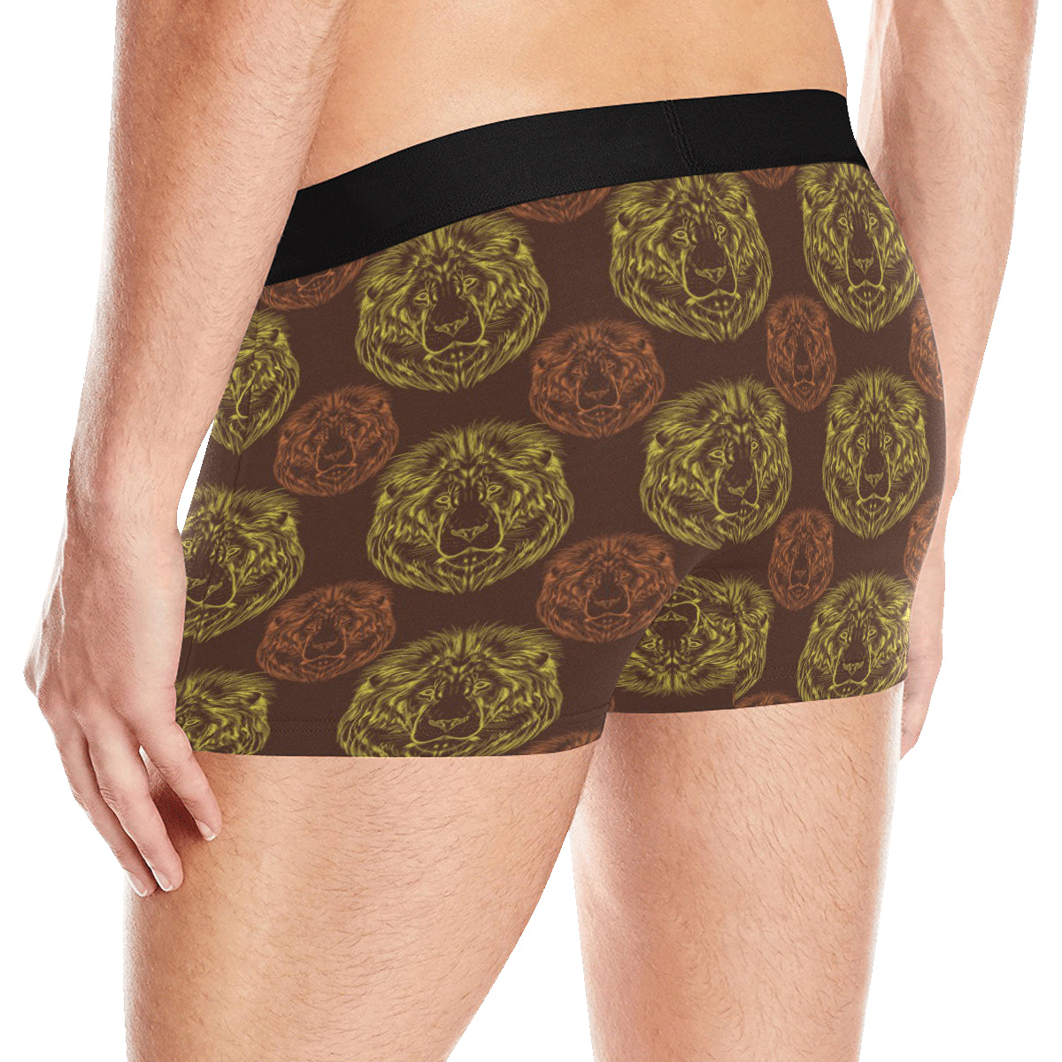 Lion Pattern Print Design 04 Men's Boxer Briefs