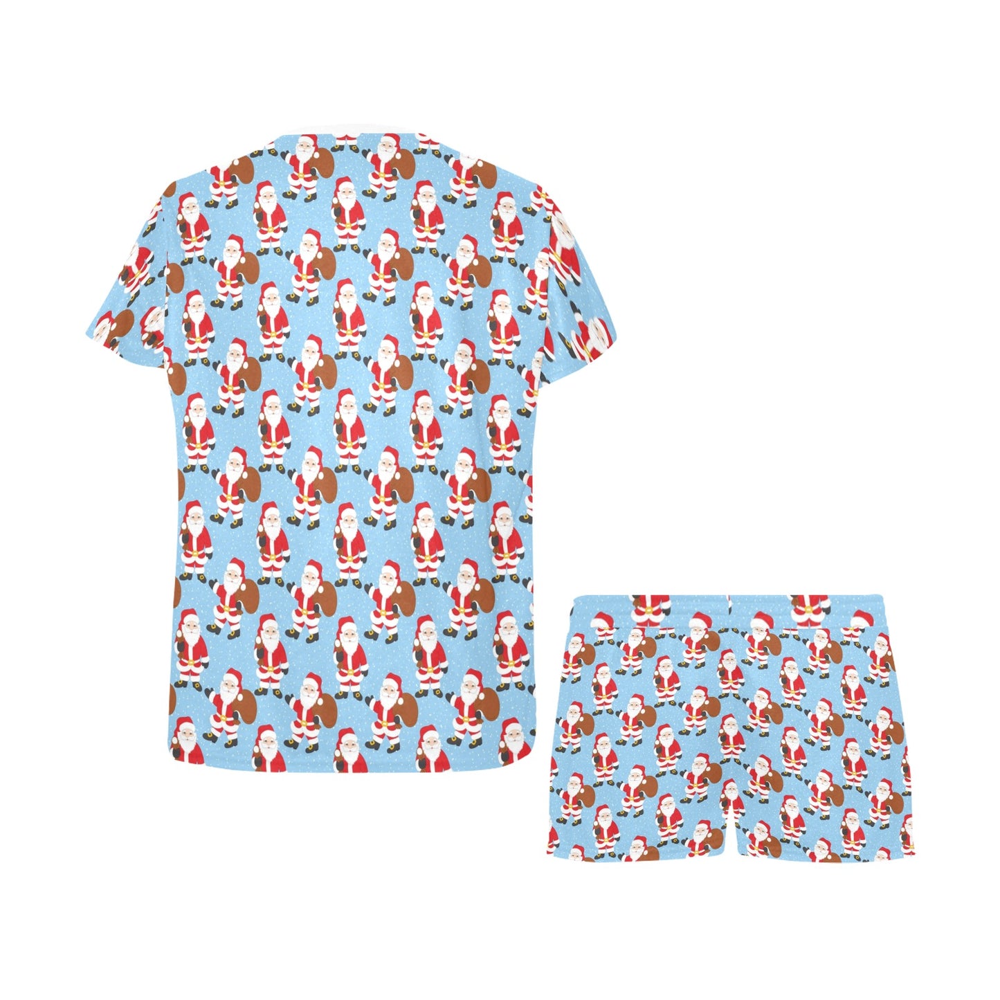 Santa Christmas Themed Print Design LKS305 Women's Short Pajama Set