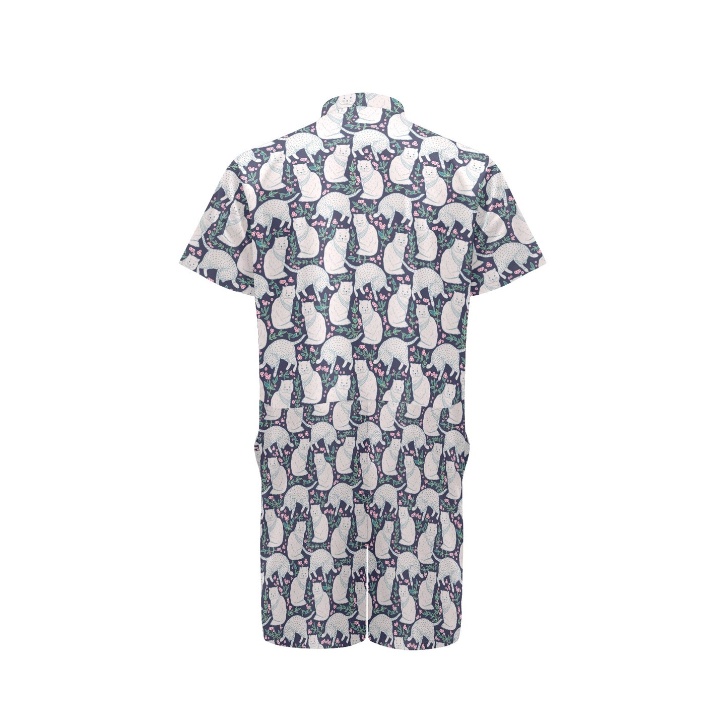 Cat Pattern Print Design 06 Men's Romper