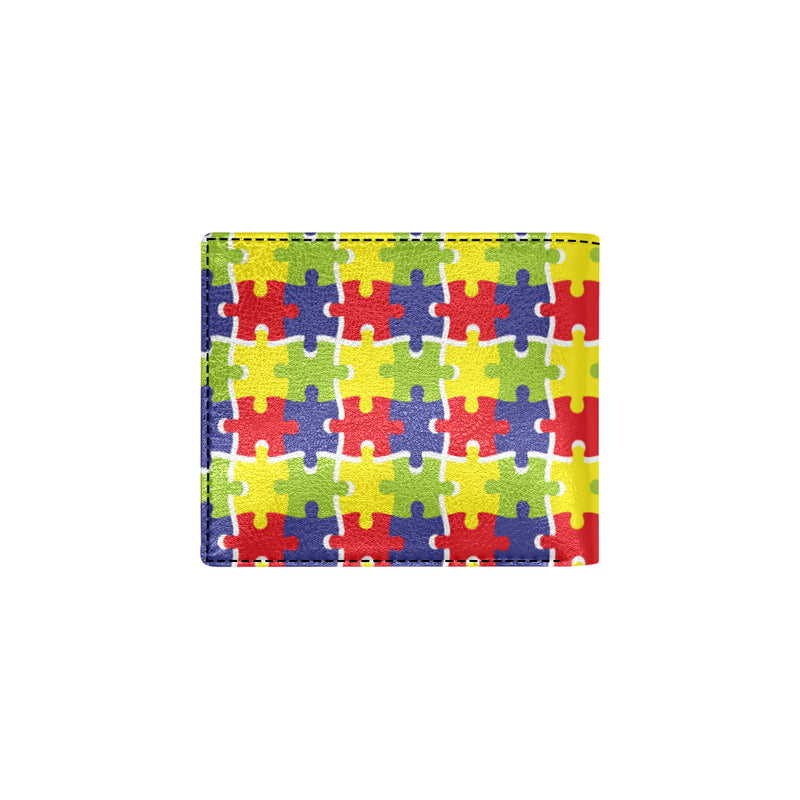 Autism Awareness Pattern Print Design 03 Men's ID Card Wallet