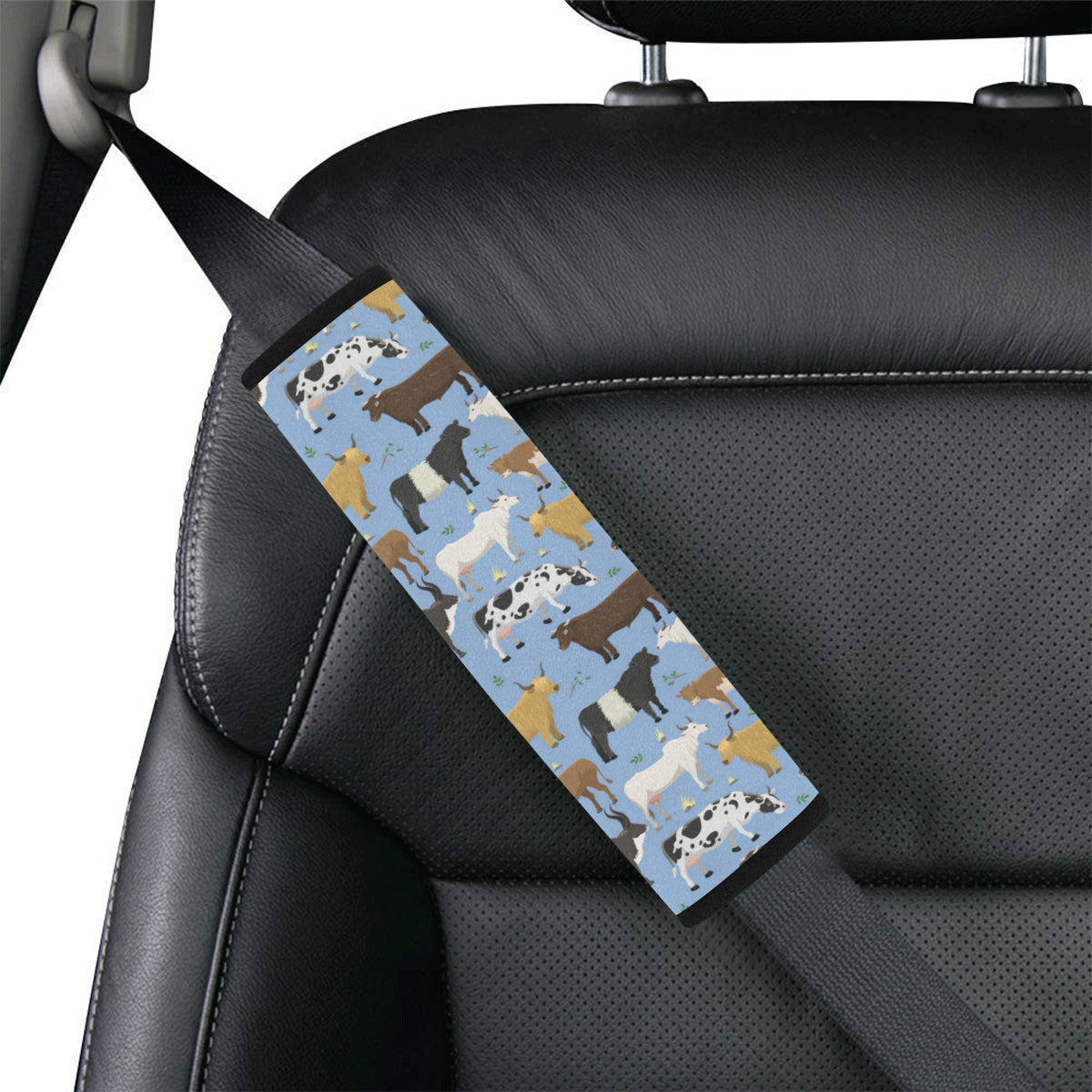 Cattle Pattern Print Design 02 Car Seat Belt Cover
