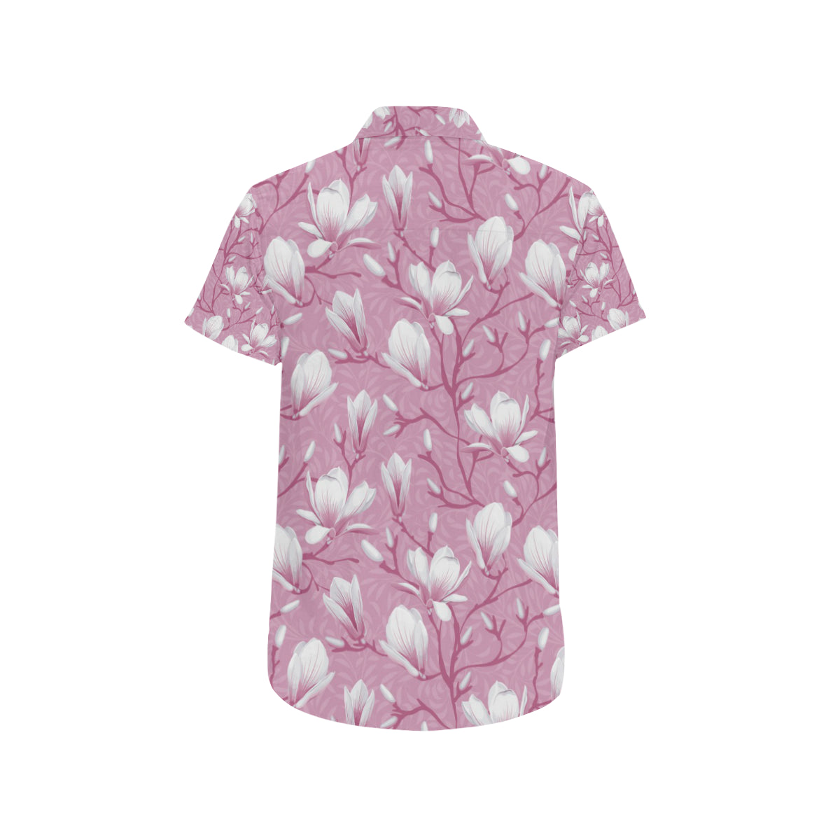 Magnolia Pattern Print Design MAG05 Men's Short Sleeve Button Up Shirt