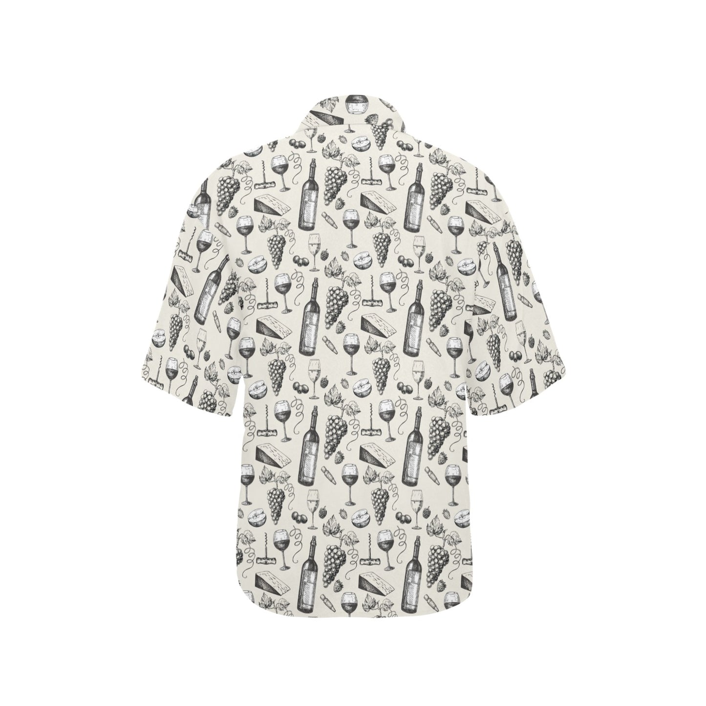 Wine Themed Print Design LKS306 Women's Hawaiian Shirt