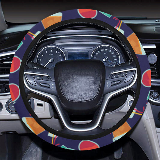 Cocktail Pattern Print Design 06 Steering Wheel Cover with Elastic Edge