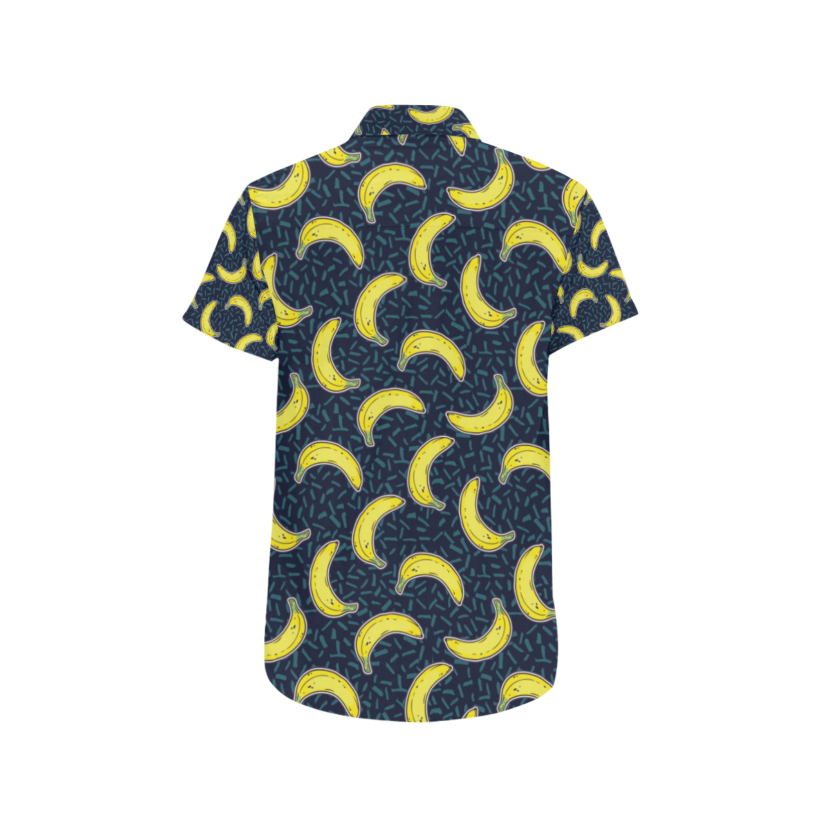 Banana Pattern Print Design BA09 Men's Short Sleeve Button Up Shirt