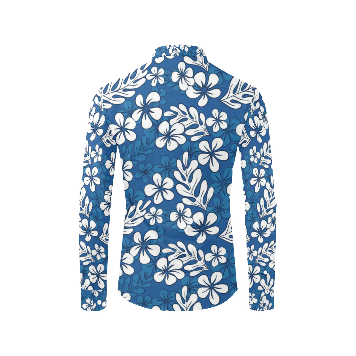 Plumeria Pattern Print Design PM015 Men's Long Sleeve Shirt