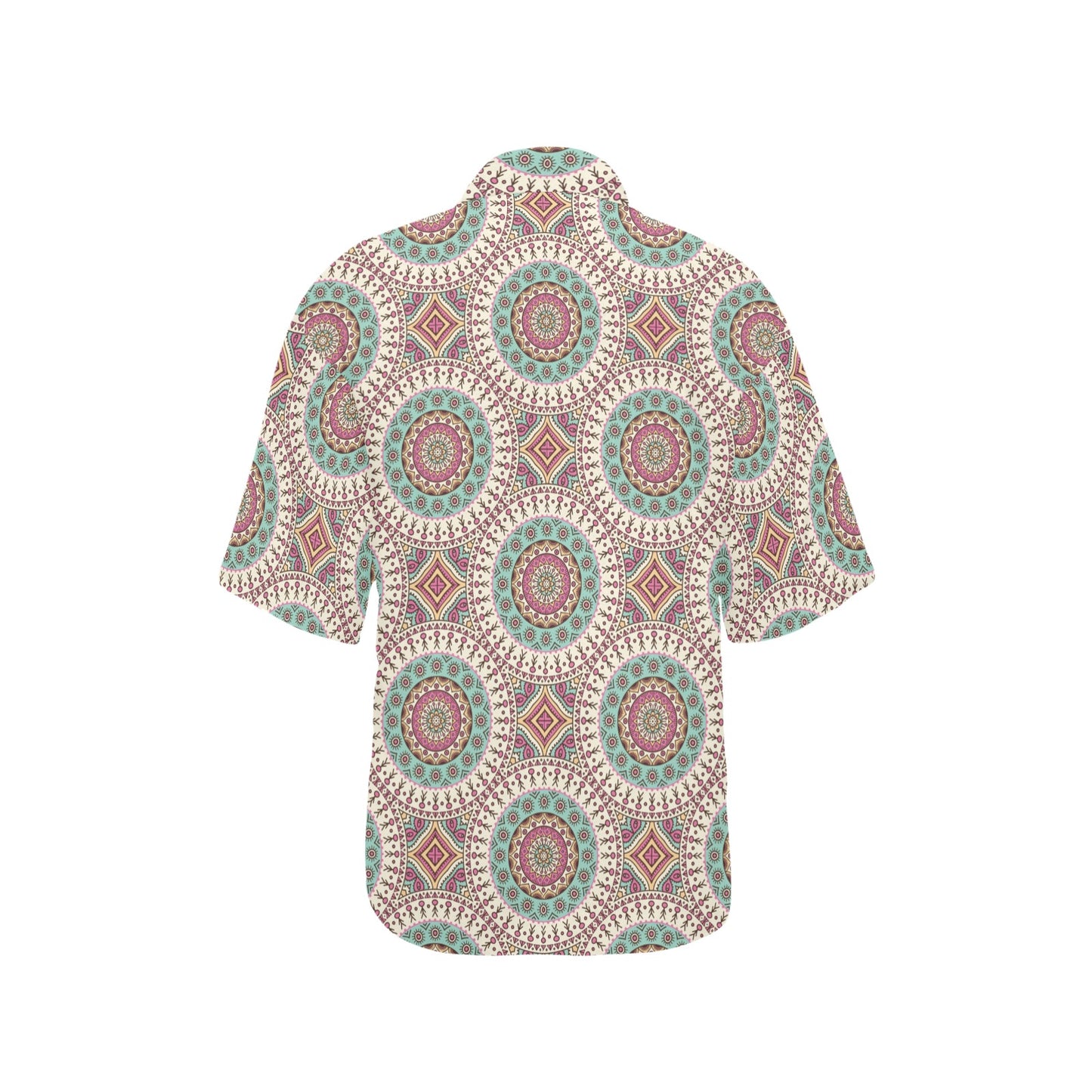 Bohemian Round Style Print Women's Hawaiian Shirt