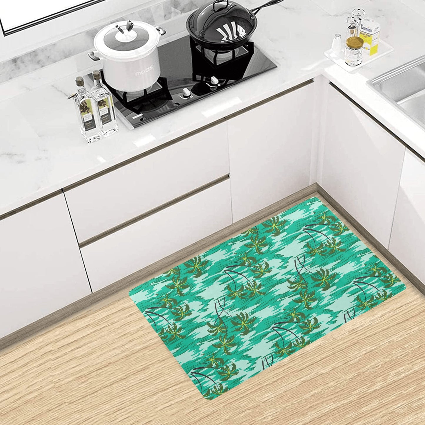 Palm Tree Pattern Print Design A01 Kitchen Mat
