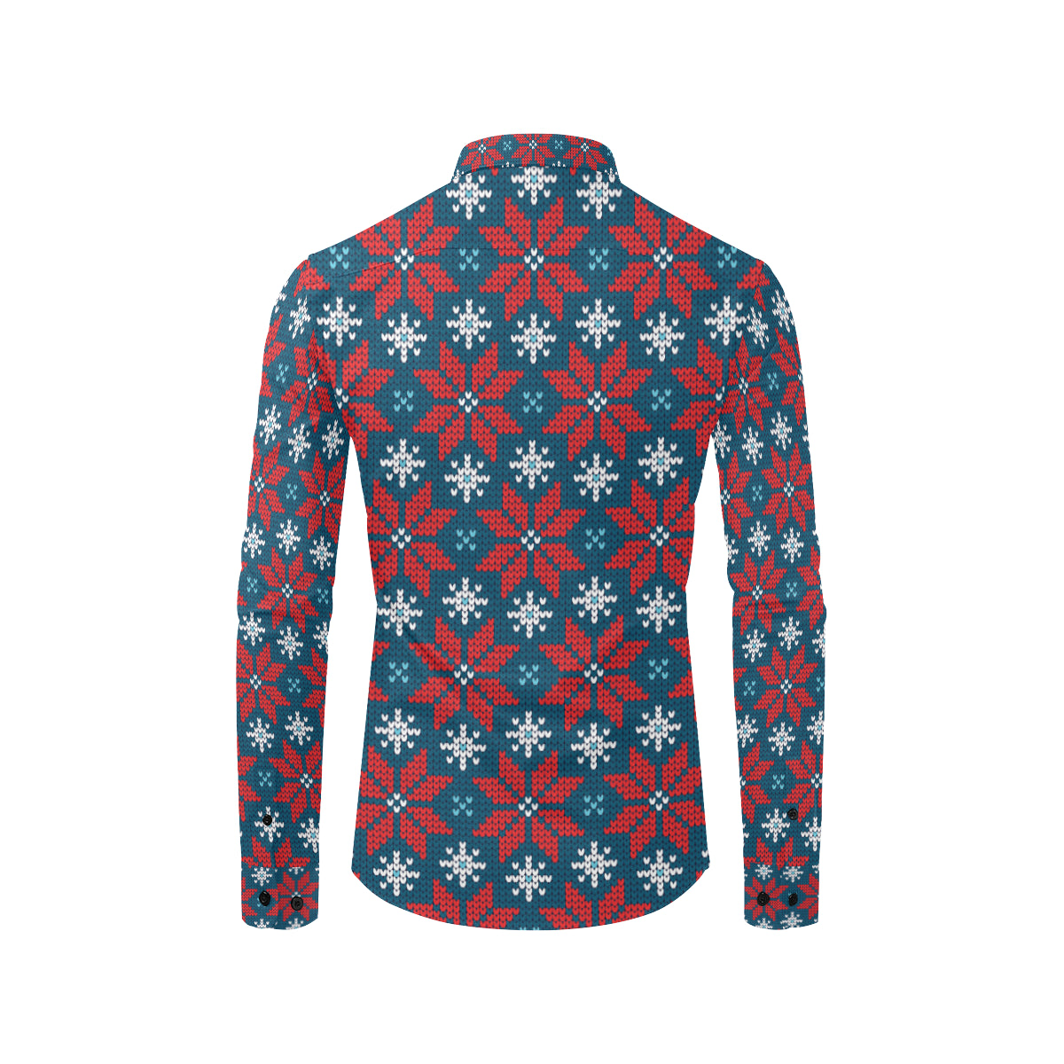 Poinsettia Pattern Print Design A02 Men's Long Sleeve Shirt