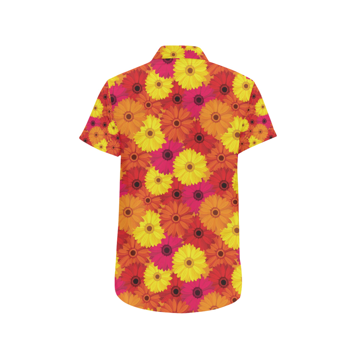 Gerberas Pattern Print Design GB05 Men's Short Sleeve Button Up Shirt