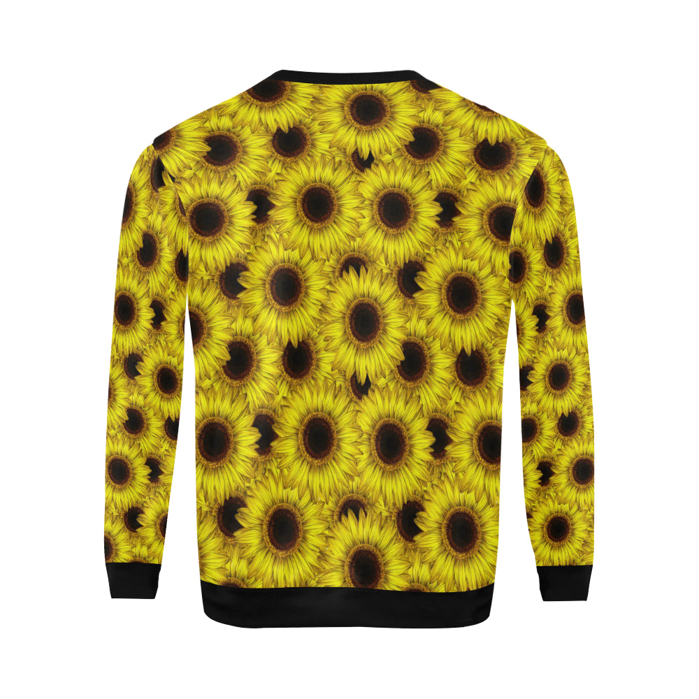 Sunflower Pattern Print Design SF011 Men Long Sleeve Sweatshirt