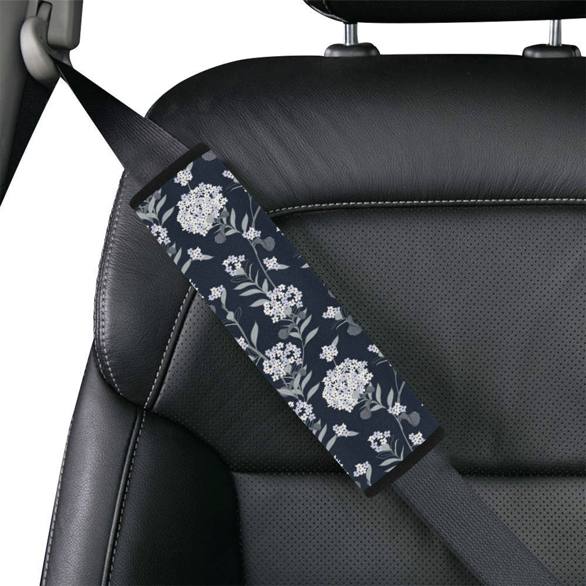 Hydrangea Pattern Print Design HD07 Car Seat Belt Cover