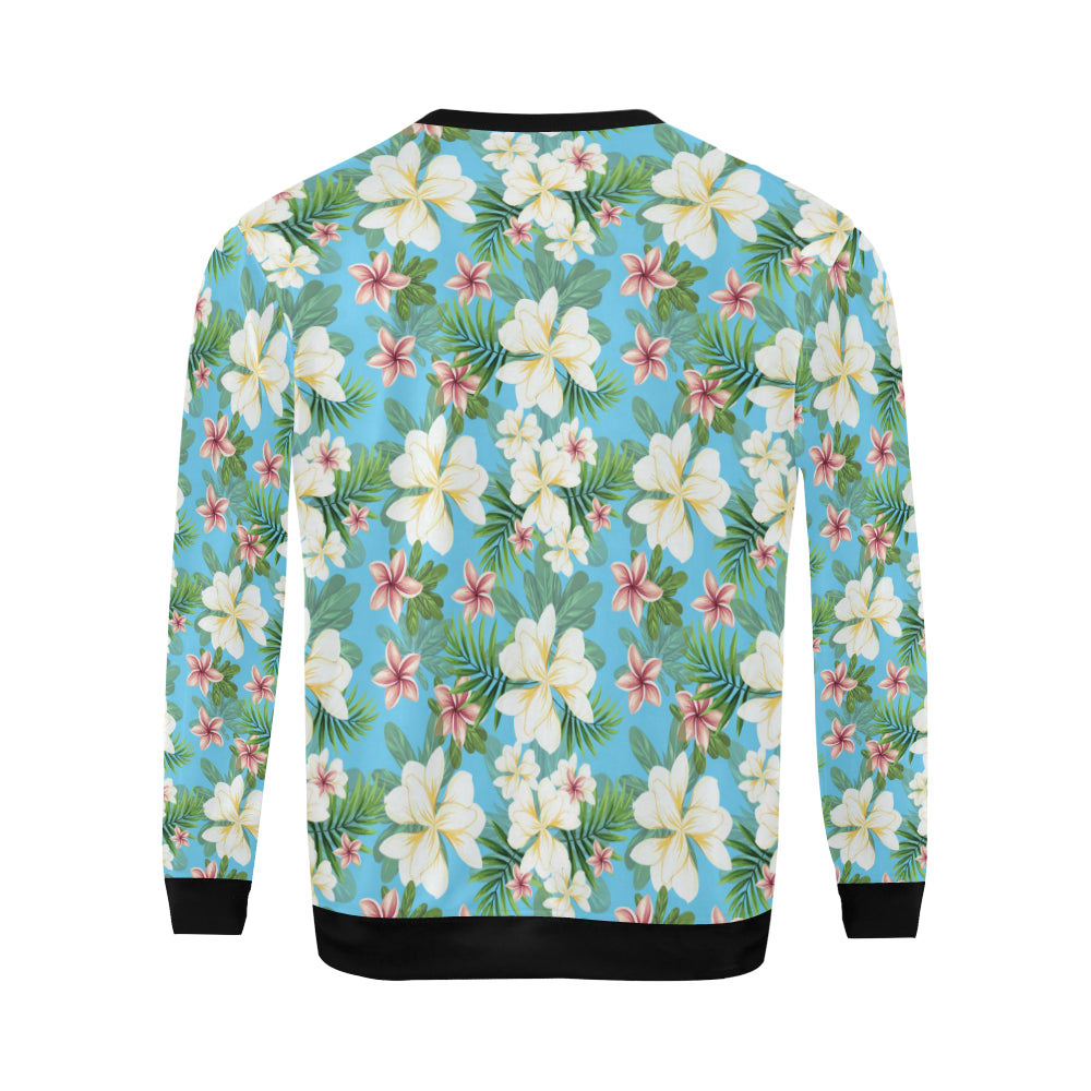 Plumeria Pattern Print Design PM028 Men Long Sleeve Sweatshirt