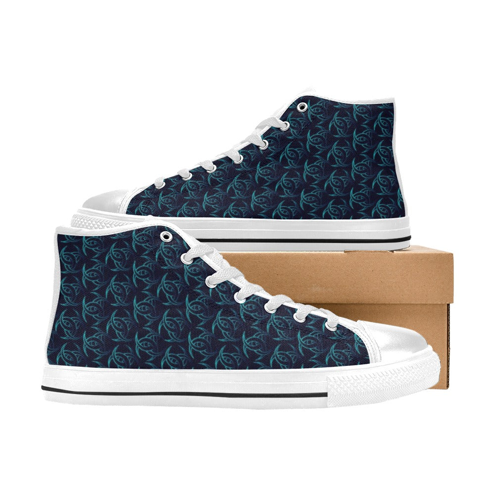 Vikings Print Design LKS302 High Top Women's White Shoes