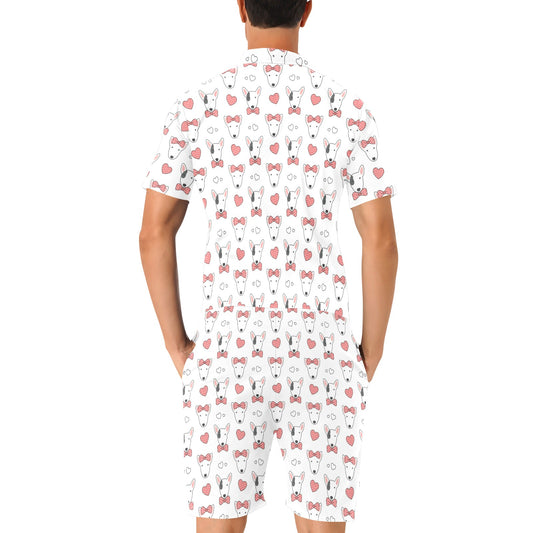Bull Terriers Pattern Print Design 08 Men's Romper