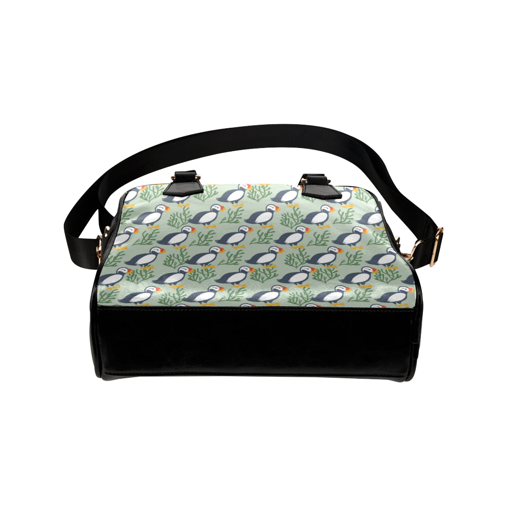 Puffin Pattern Print Design A04 Shoulder Handbag